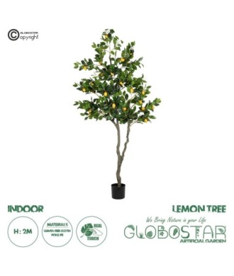 GloboStar® Artificial Garden LEMON TREE 21106 Τεχνητό Διακοσμητικό Δέντρο Λεμονιά Υ200cm